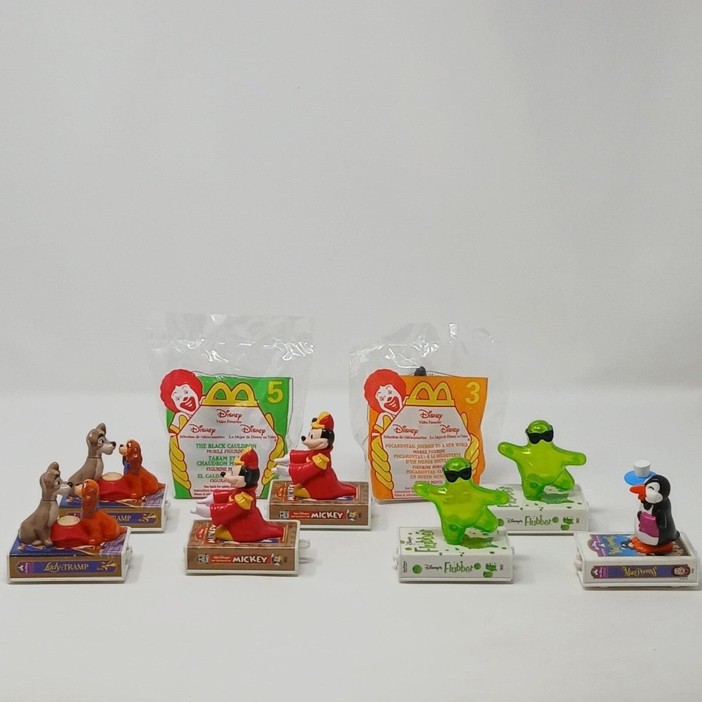 1998 McDonalds Happy Meal Disney Video Favorites Flubber Pocahontas Lot of 9‎